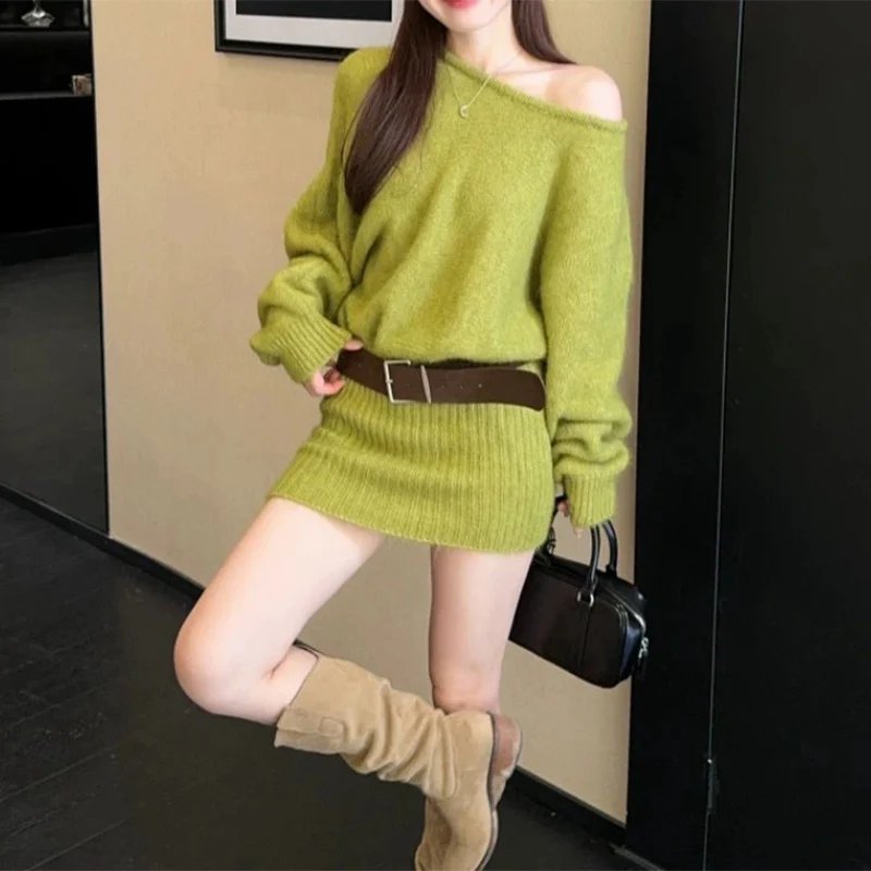 Chic Off-Shoulder Knit Dress
