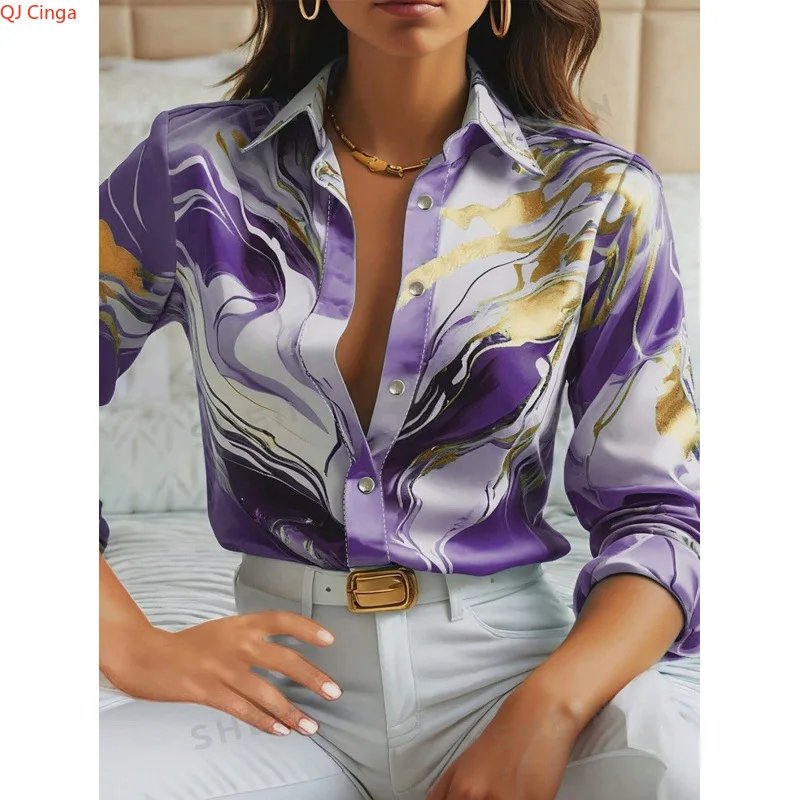 Chic Purple Long-Sleeve Shirt