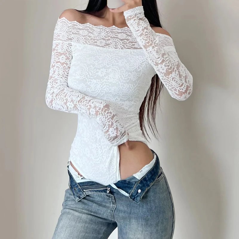 Elegant Off-Shoulder Lace Bodysuit