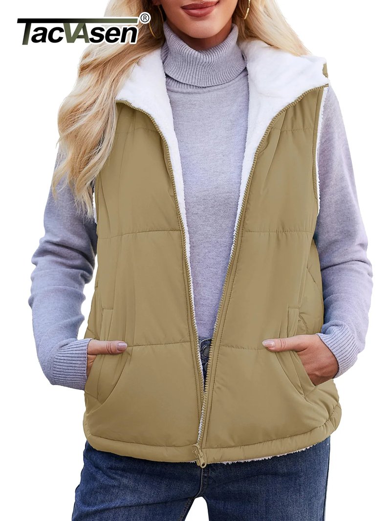 TACVASEN Women's Reversible Fleece Vest