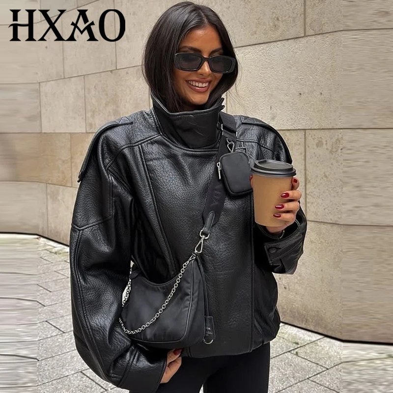 Stylish Asymmetric Faux Leather Jacket
