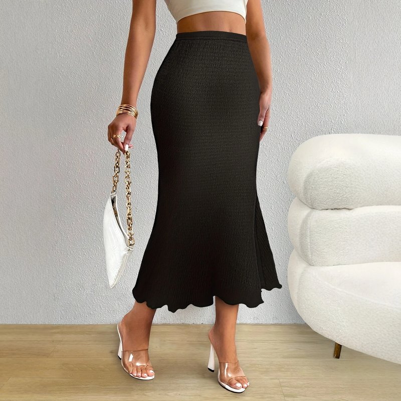 Chic Black Midi Skirt for Summer