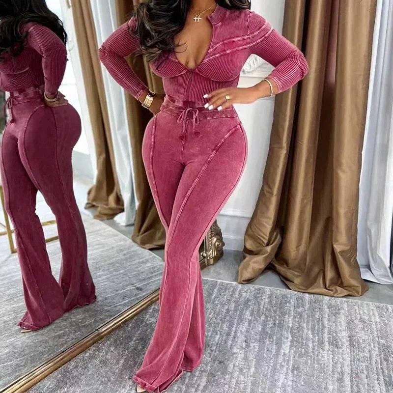 Chic Ribbed Knit Two-Piece Set