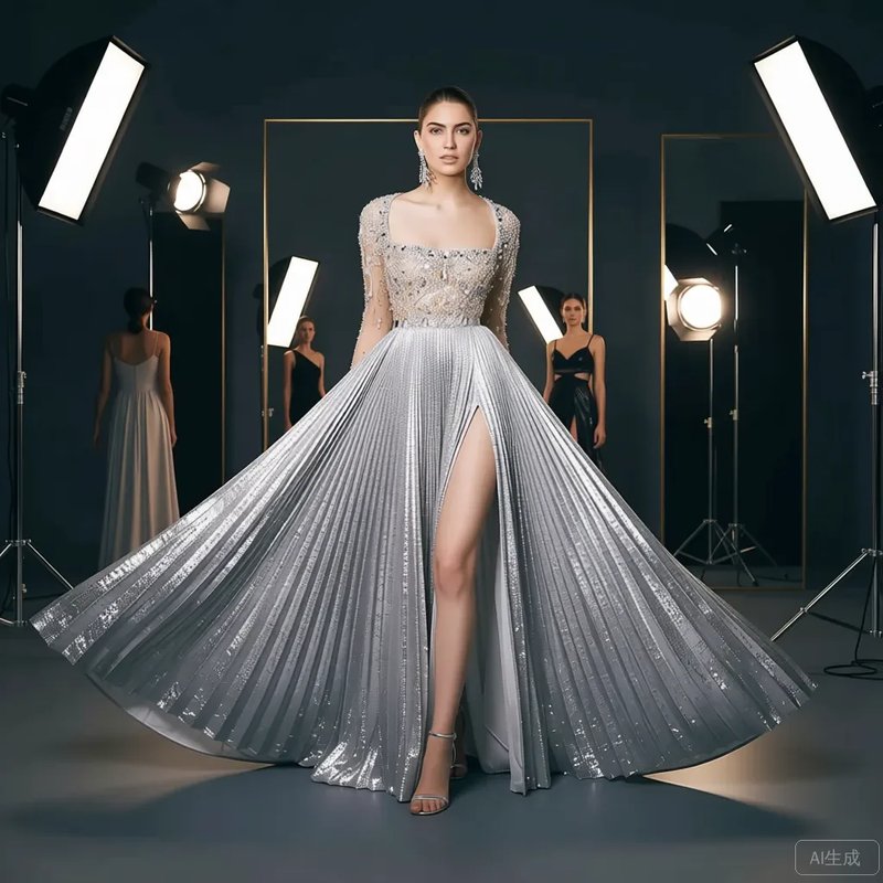 Elegant High-Waist Pleated Skirt