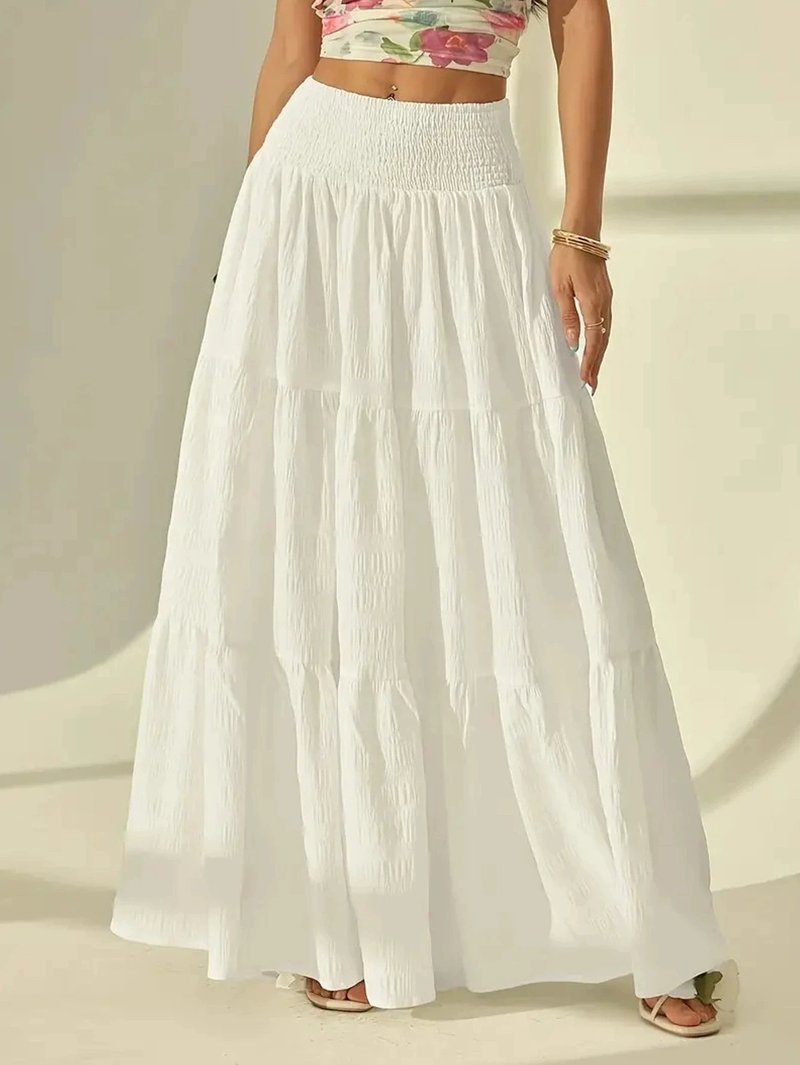Chic Plus Size Layered Long Skirt