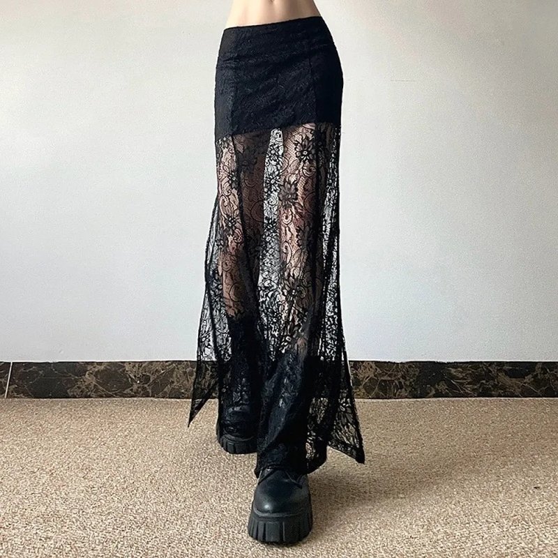 Stylish Lace Patchwork Long Skirt