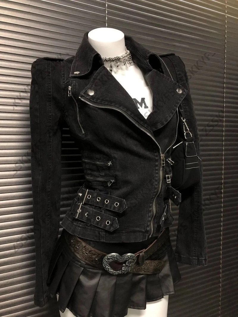 Vintage Hooded Biker Jacket