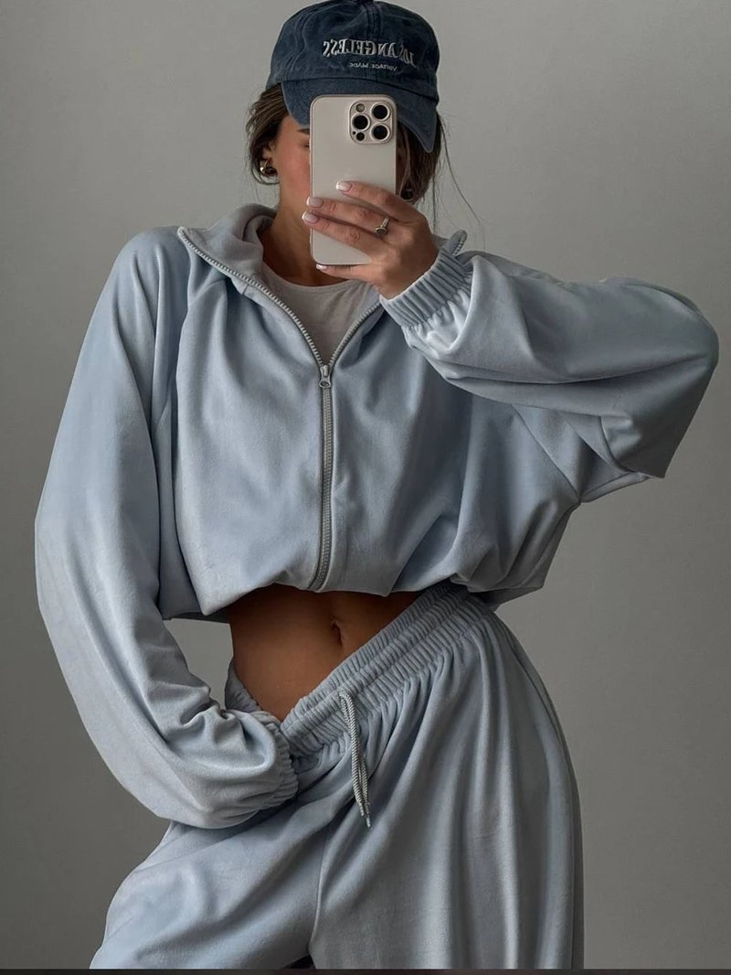 Velvet Tracksuit Set for Women