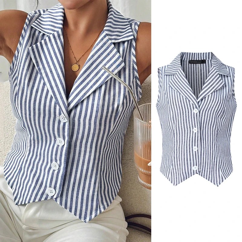 Elegant Women's Sleeveless Blazer