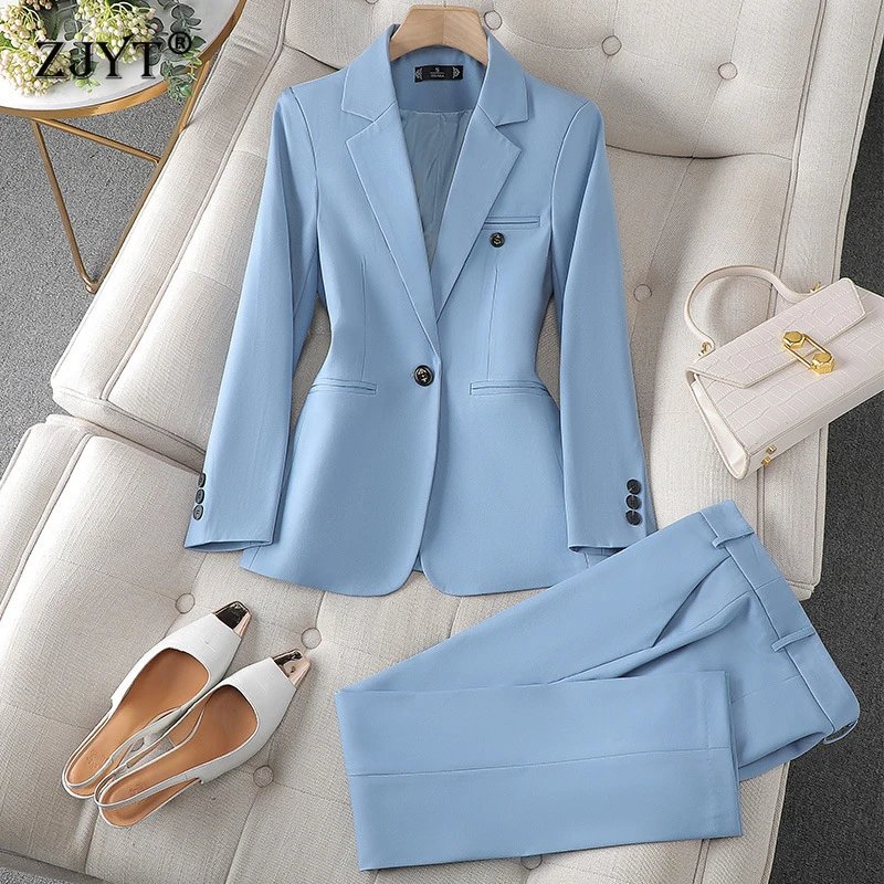 Chic Office Blazer and Pants Set