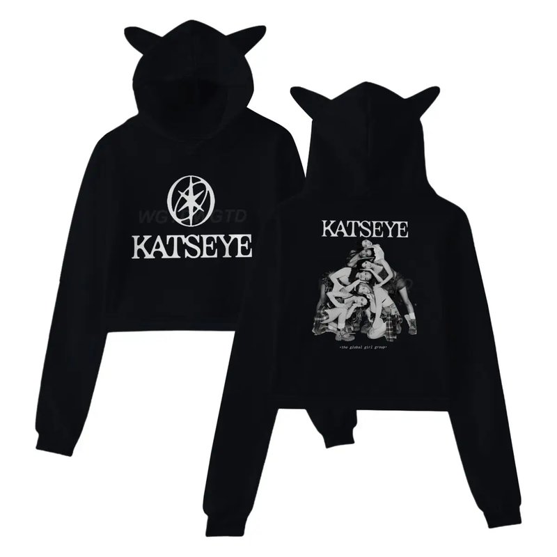 Cat Ear Crop Hoodie for Girls