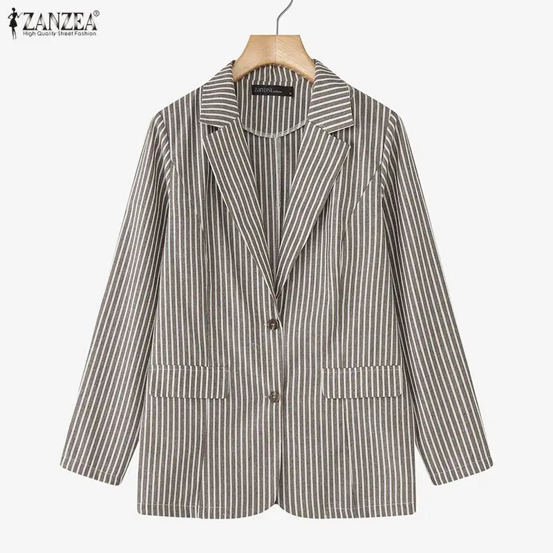 ZANZEA Women's Lightweight Striped Blazer