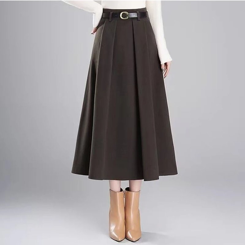 Vintage High-Waist Pleated Skirt