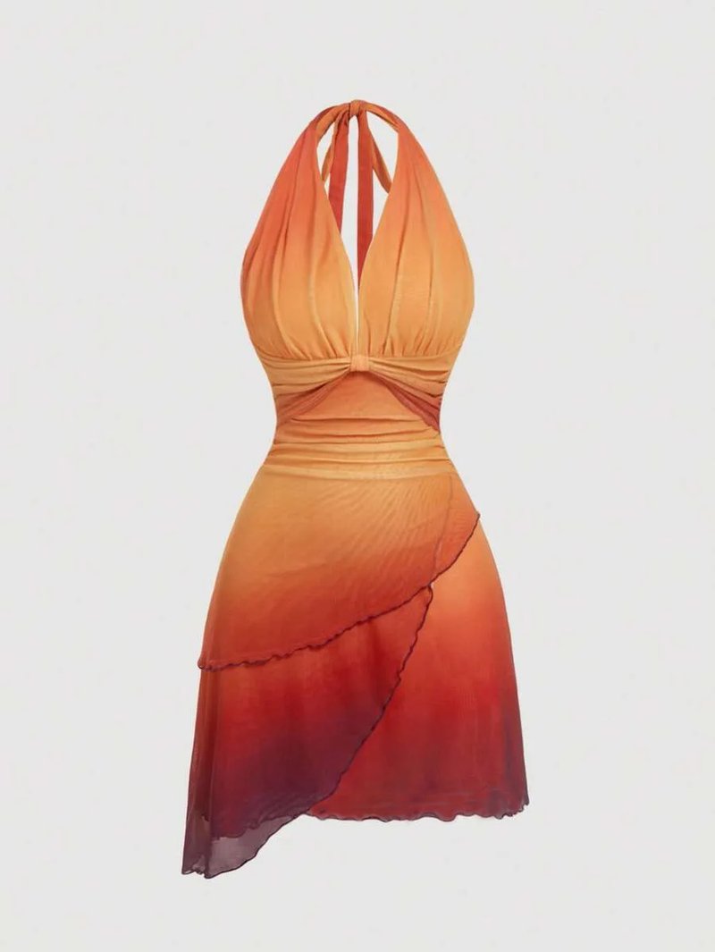 Chic Asymmetrical Backless Dress