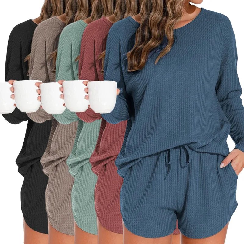 Women's Waffle Knit Loungewear Set
