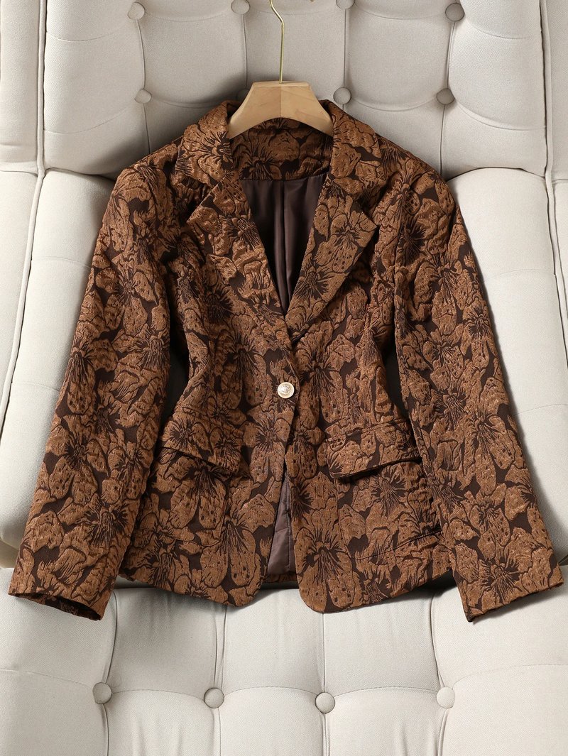 Chic Floral Print Blazer for Women