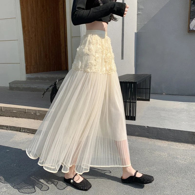 Elegant Floral Midi Skirt