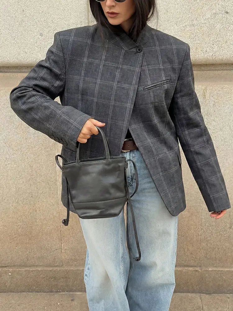 Chic Plaid Blazer for Women