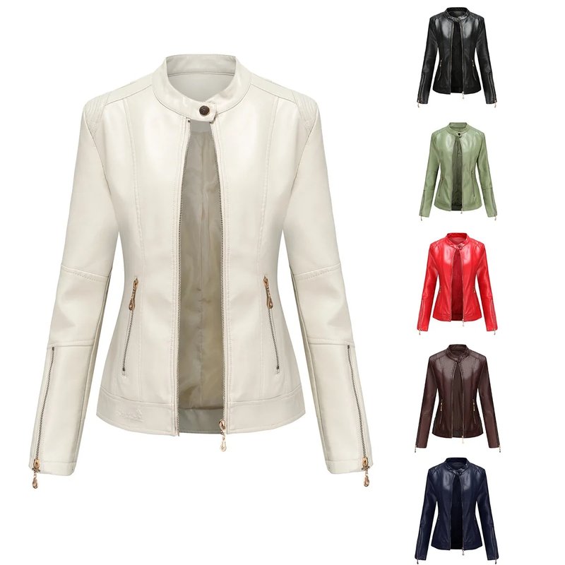 Versatile Women's Spring Leather Jacket