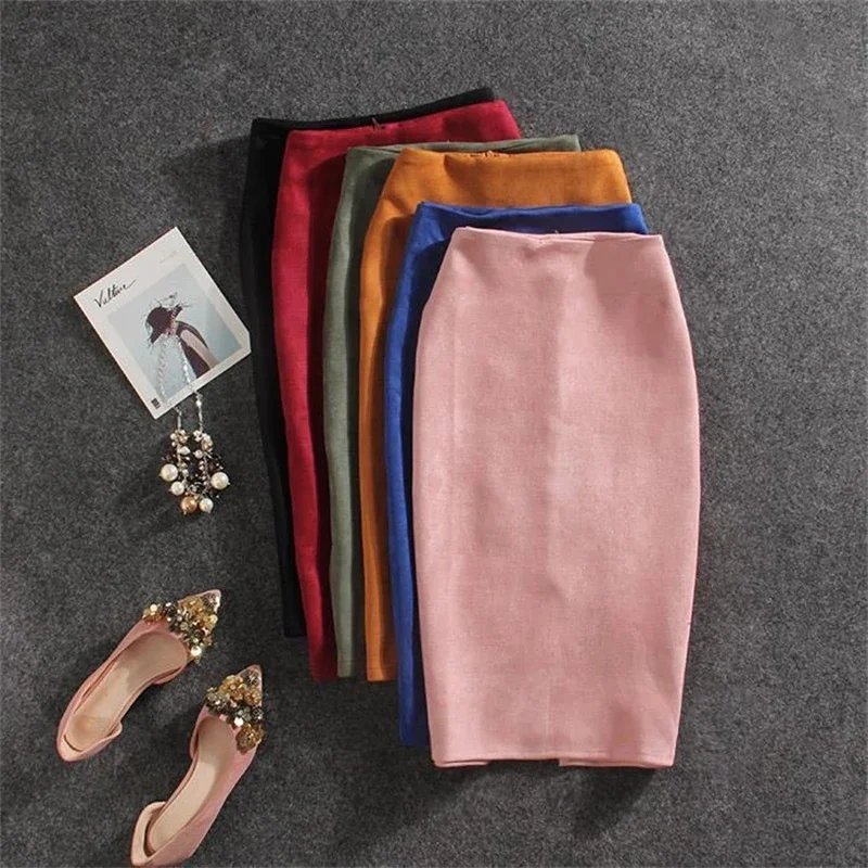 Chic Pink High-Waisted Pencil Skirt