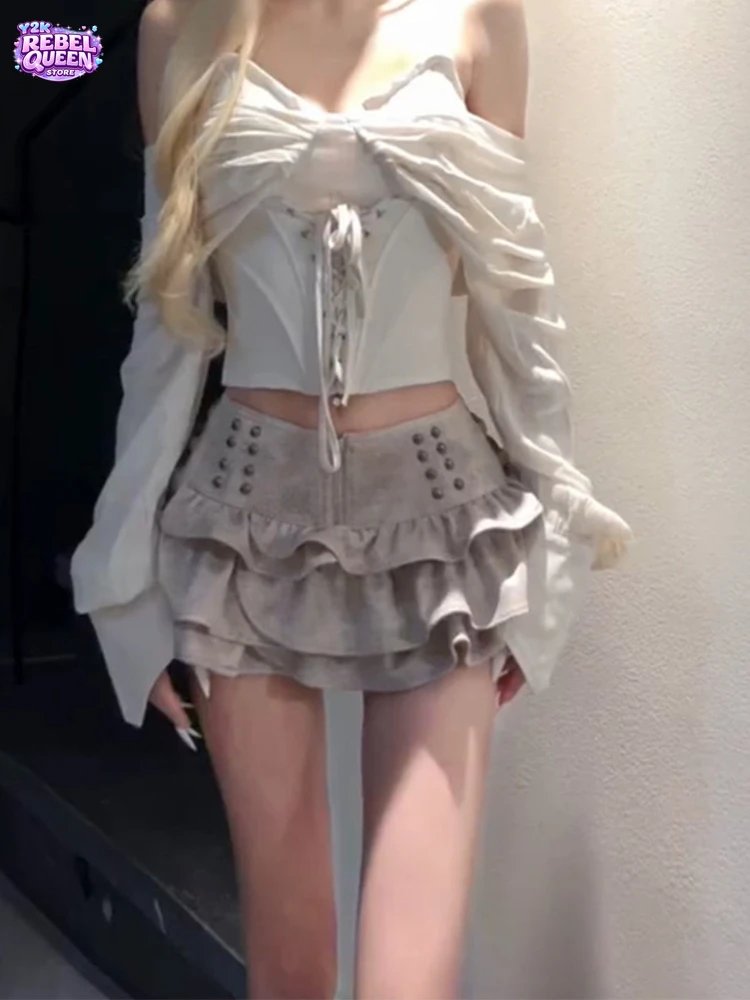 Chic Y2K Studded Mini Skirt