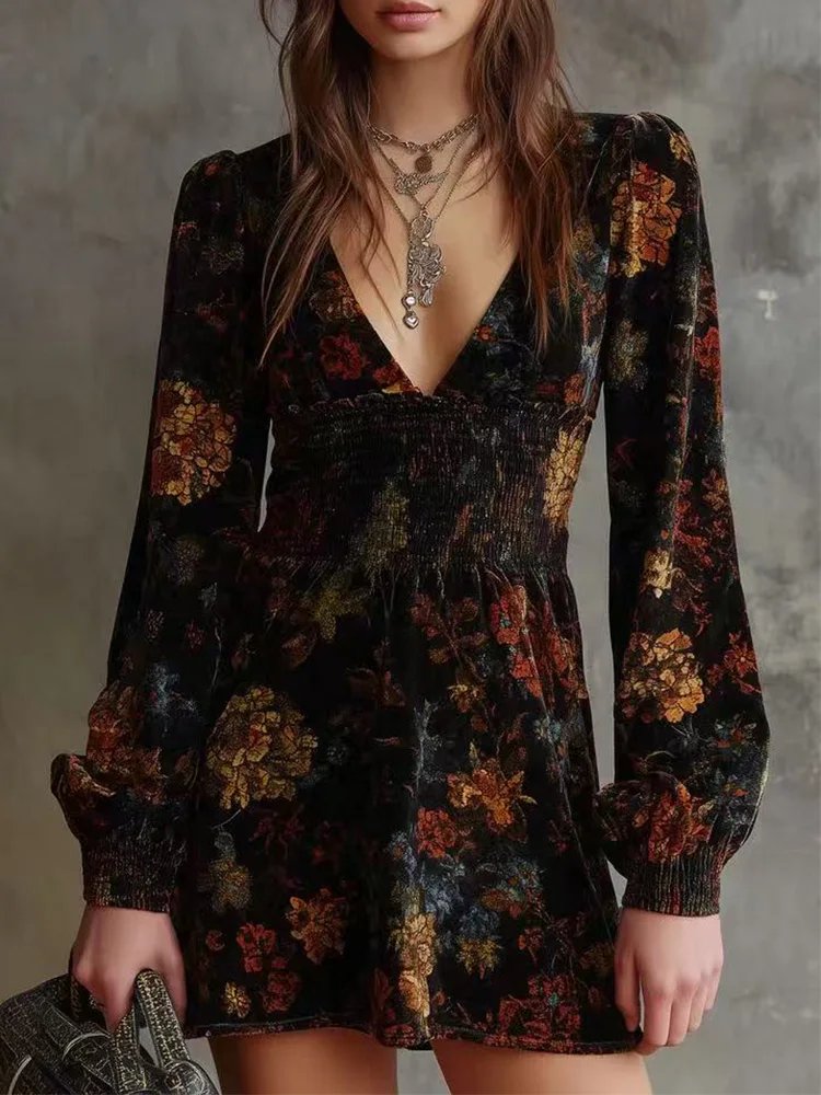 Elegant Floral Print Maxi Dress