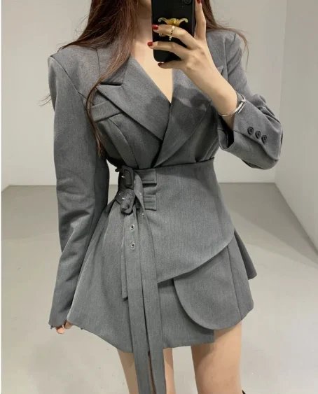 Elegant Asymmetrical Blazer Dress