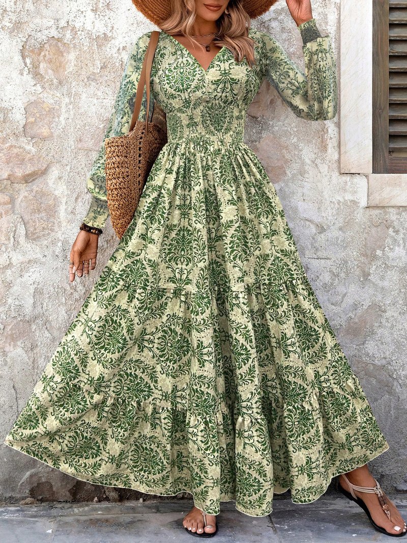 Elegant Bohemian Floral Maxi Dress