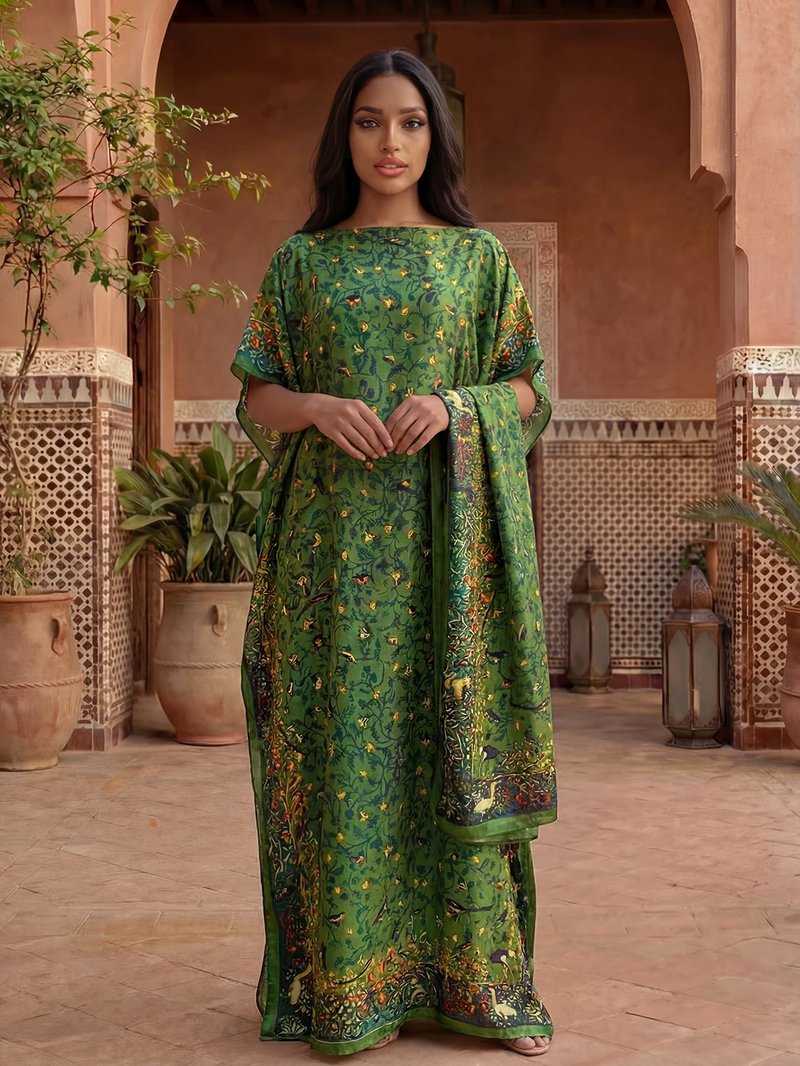 Elegant Summer Muslim Dress & Hijab