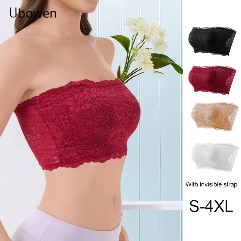 Plus-Size Floral Lace Strapless Bra