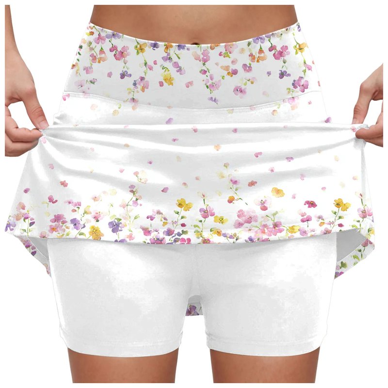 Floral Print High Waist Sports Skort