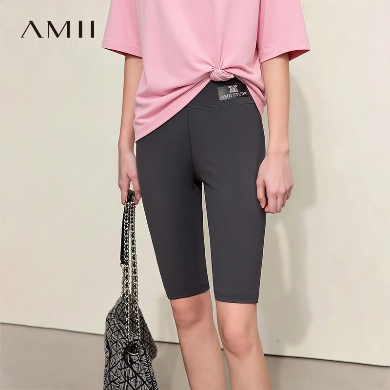 AMII Women's High Waist Bike Shorts