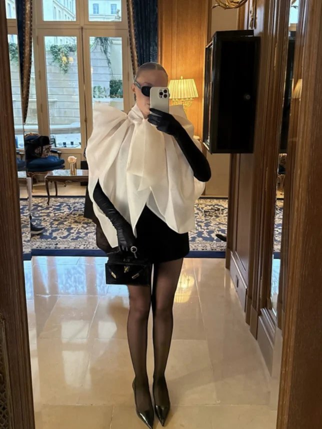 Elegant Sheer Cape Blouse