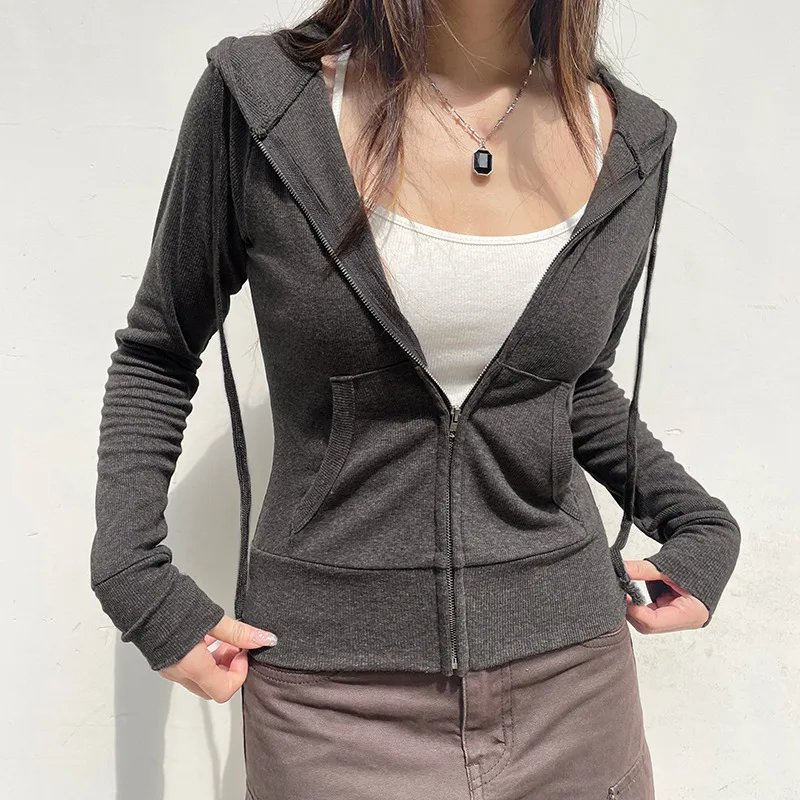 Versatile Ribbed Hooded Jacket