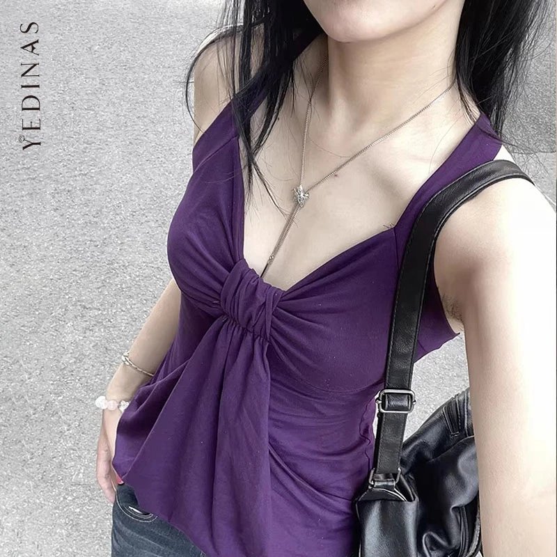 Chic Purple Sleeveless Summer Top