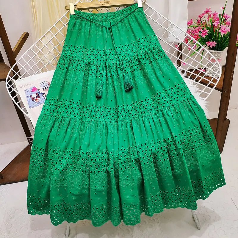 Elegant High-Waist Lace Skirt