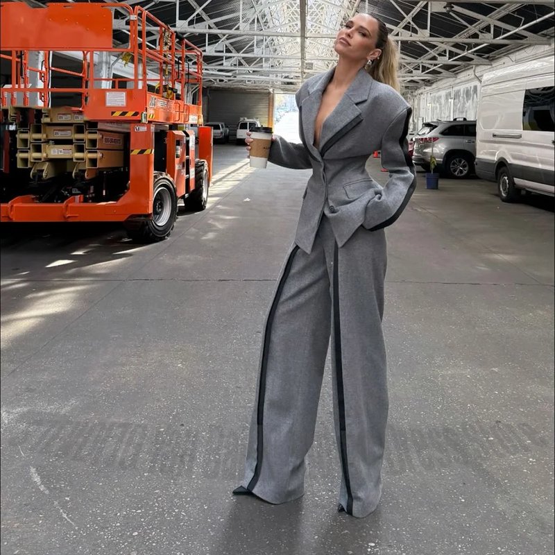 Elegant Gray Two-Piece Suit