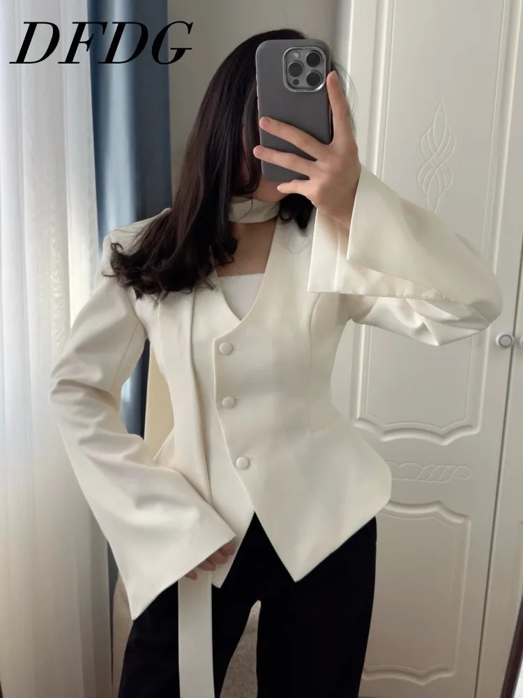 Elegant Asymmetrical Blazer Jacket