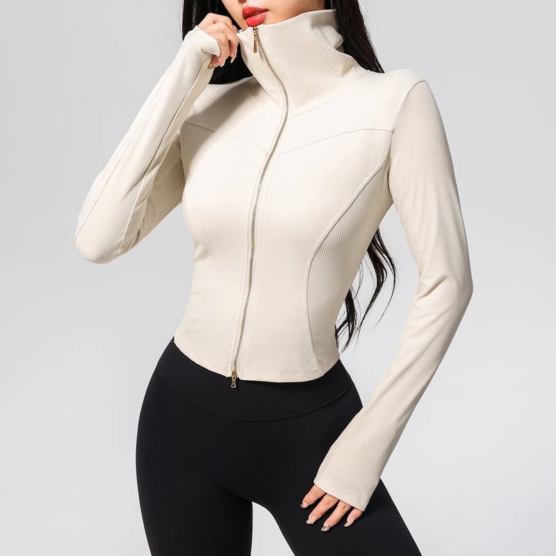 Cropped Zip-Up Sports Jacket for Women
