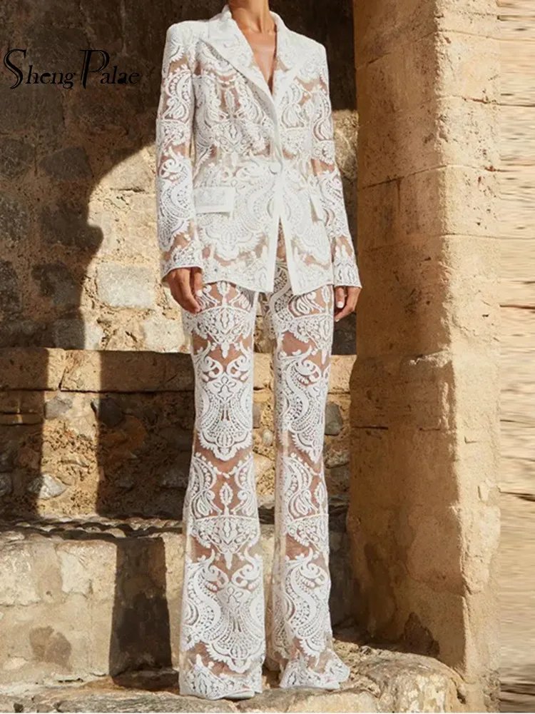 Embroidered Sequin Suit Set