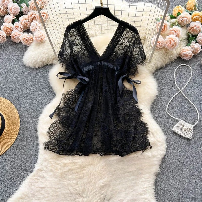 Sensual Lace Mini Dress