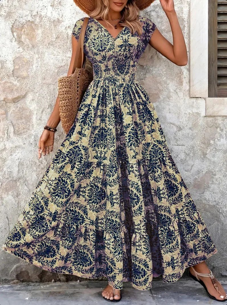 Elegant Vintage Floral Dress
