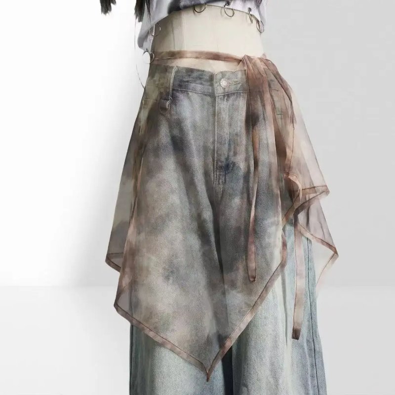Chic High Waist Lace Midi Skirt