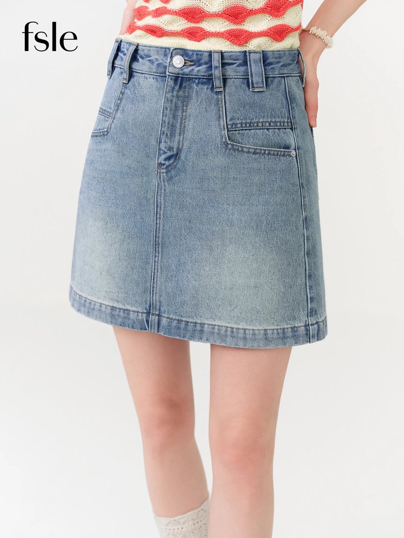 Slimming A-Line Denim Skirt