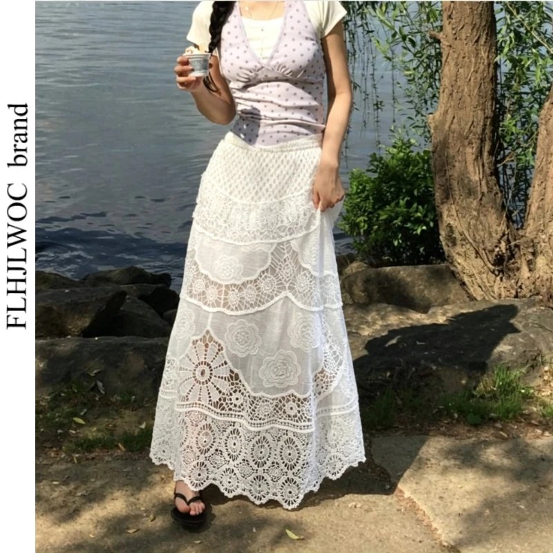 Bohemian Crochet Maxi Skirt