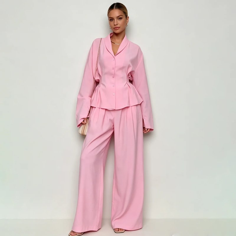 Chic Linen Blazer and Pants Set