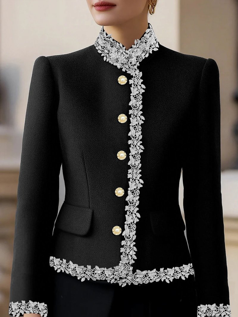 Elegant Women's Blazer with Pearl Buttons