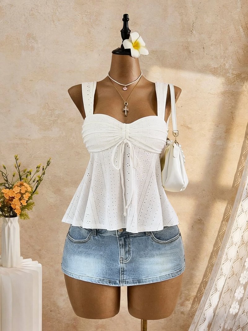Chic White Lace Cami Top