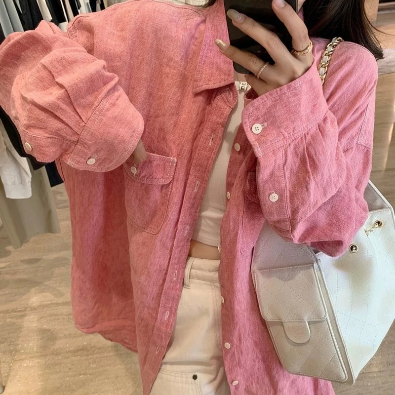Gradient Linen Shirt for Women