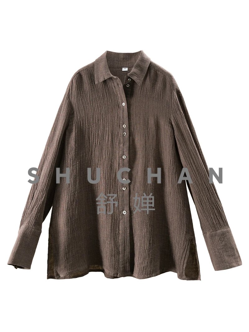 Elegant Linen Pleated Waist Shirt
